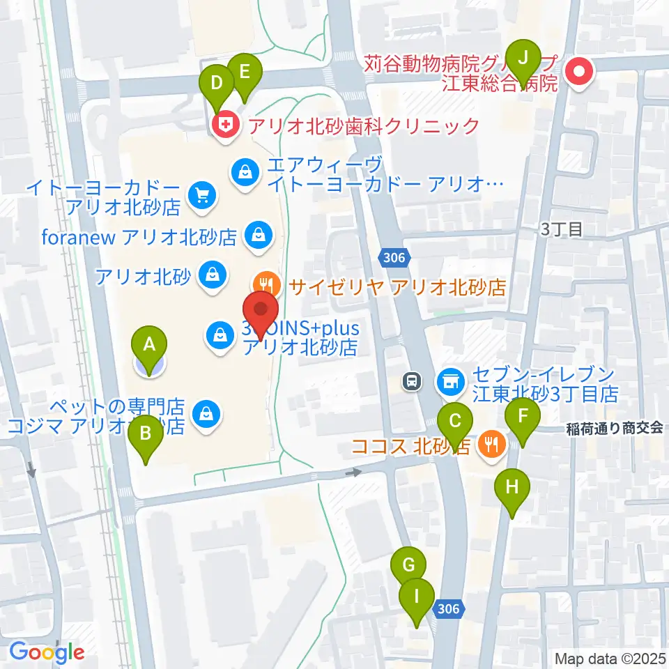 セブンカルチャークラブ北砂周辺の駐車場・コインパーキング一覧地図