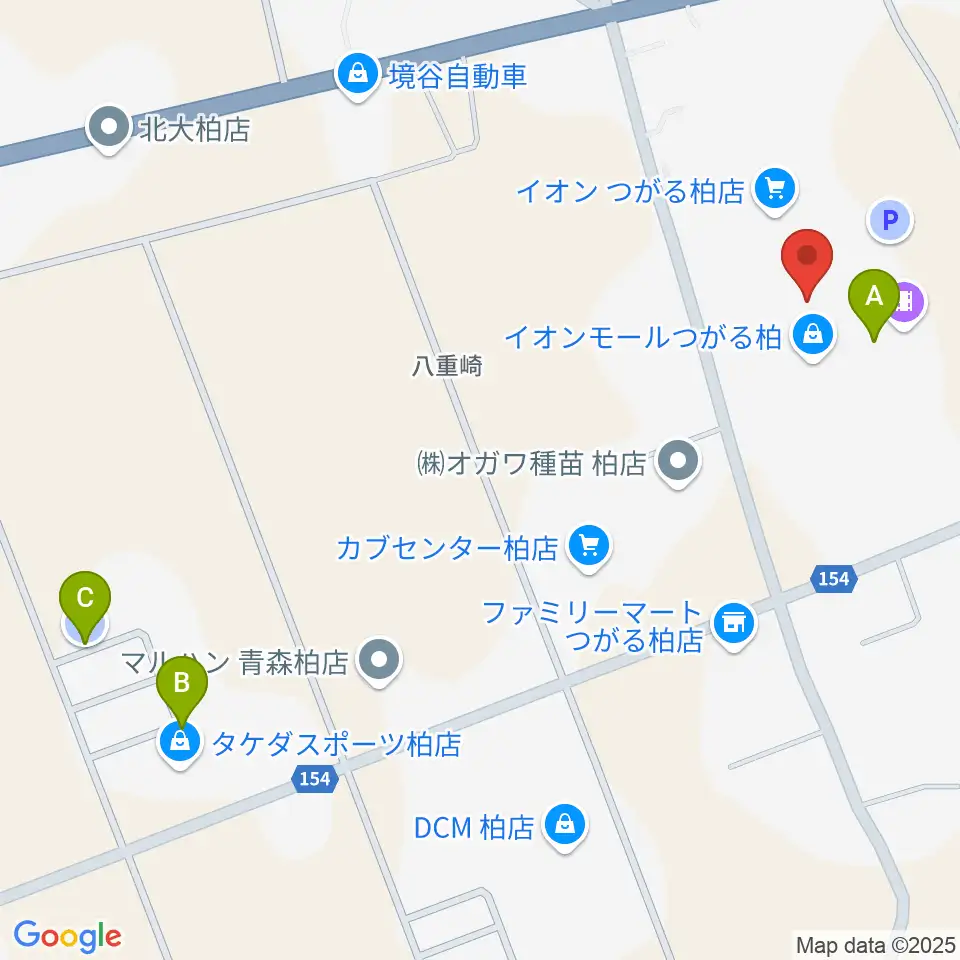 HMVイオンモールつがる柏周辺の駐車場・コインパーキング一覧地図