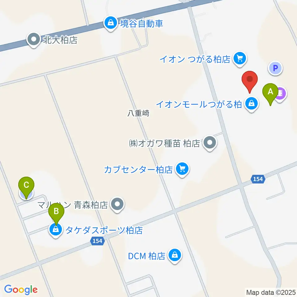 HMVイオンモールつがる柏周辺の駐車場・コインパーキング一覧地図