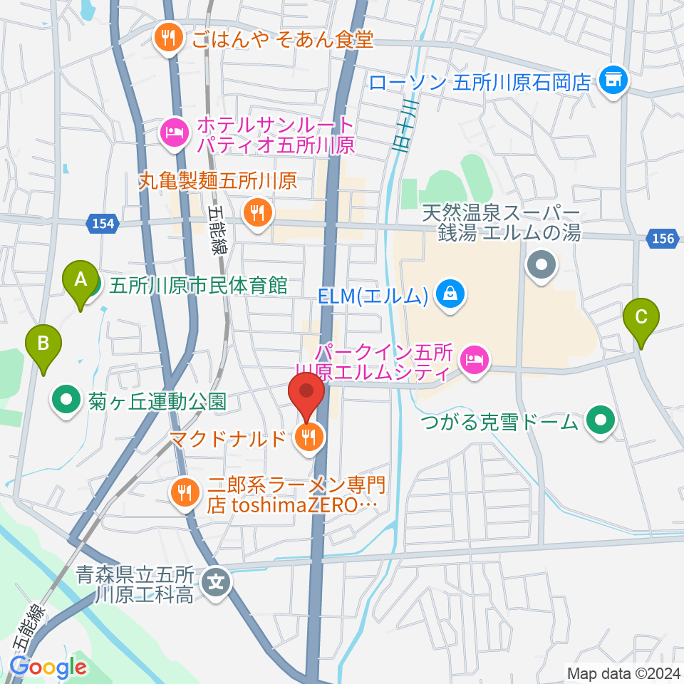 ゲオ五所川原店周辺の駐車場・コインパーキング一覧地図