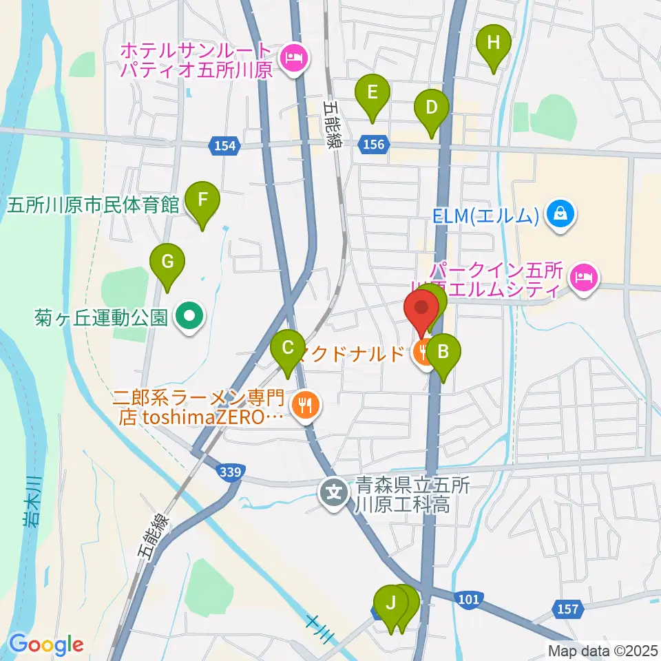 ゲオ五所川原店周辺の駐車場・コインパーキング一覧地図