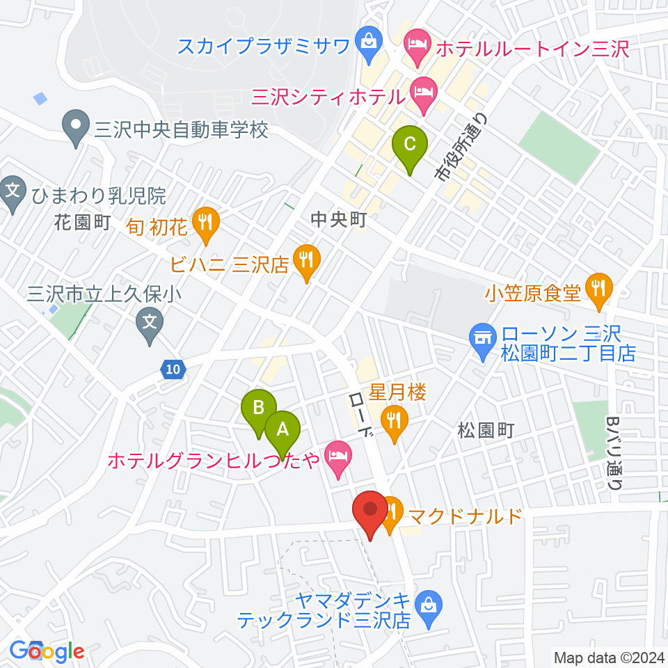 ゲオ三沢店周辺の駐車場・コインパーキング一覧地図