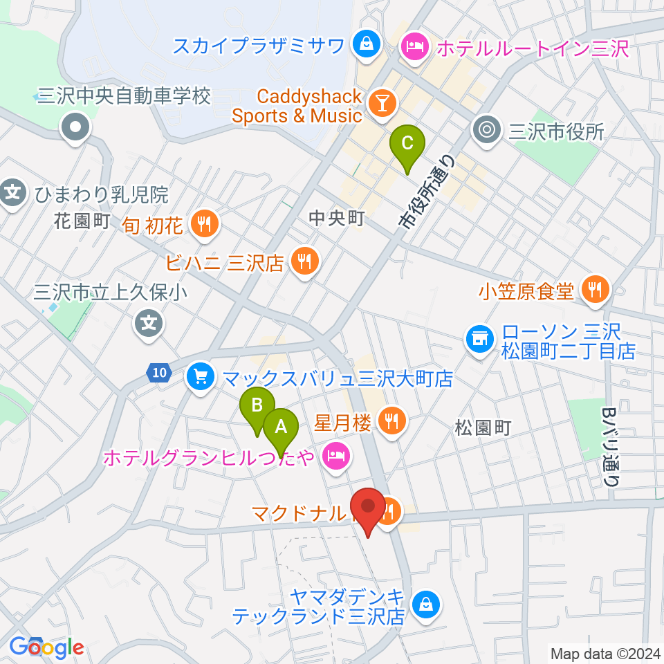 ゲオ三沢店周辺の駐車場・コインパーキング一覧地図