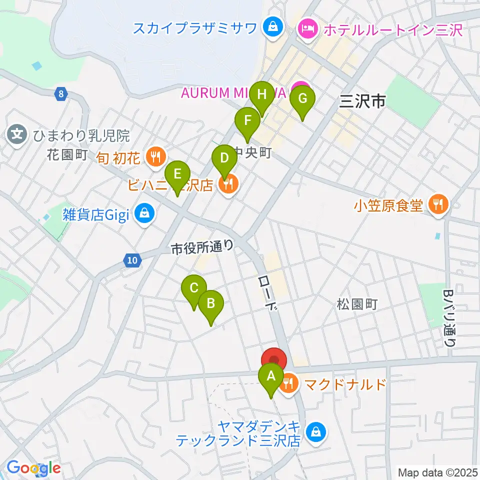 ゲオ三沢店周辺の駐車場・コインパーキング一覧地図