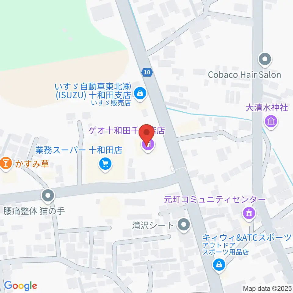 ゲオ十和田千歳森店周辺の駐車場・コインパーキング一覧地図