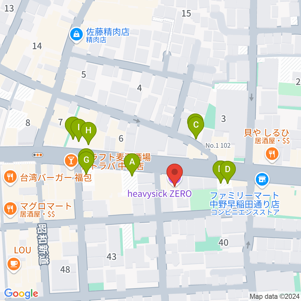 中野heavysick ZERO周辺の駐車場・コインパーキング一覧地図