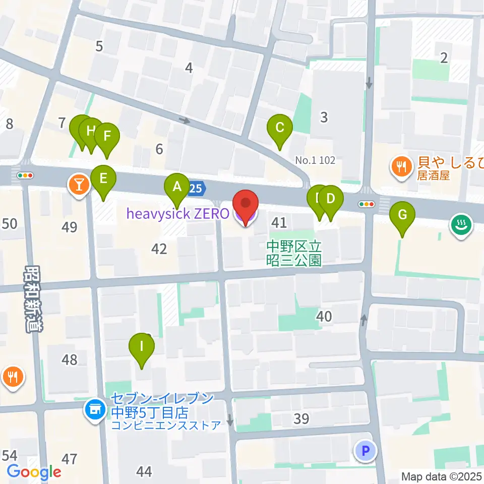 中野heavysick ZERO周辺の駐車場・コインパーキング一覧地図