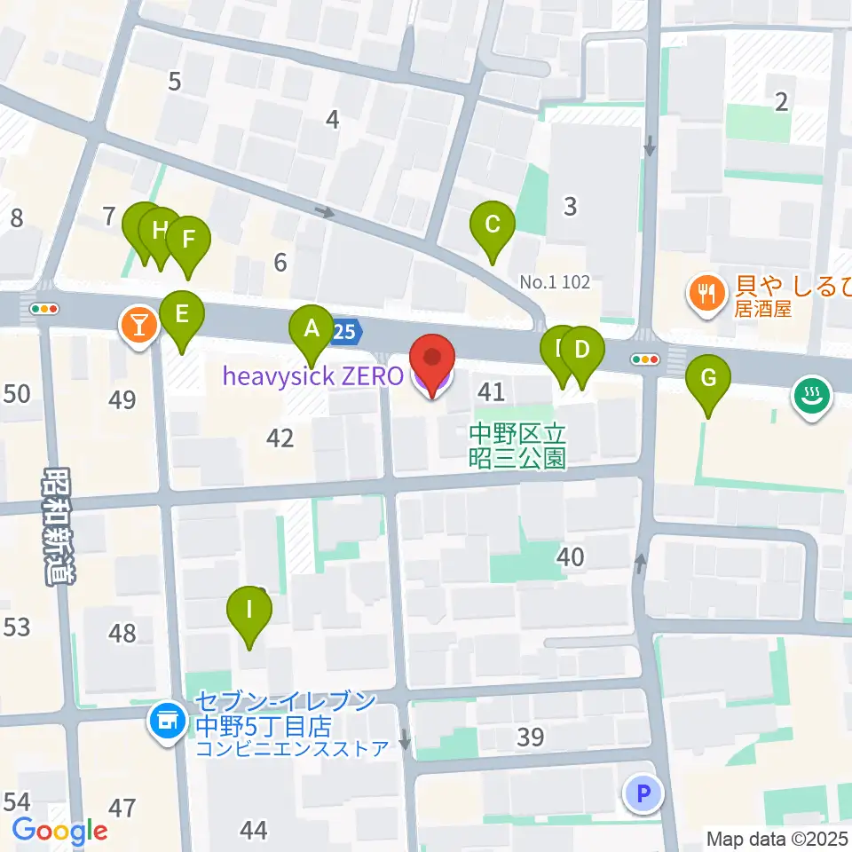 中野heavysick ZERO周辺の駐車場・コインパーキング一覧地図