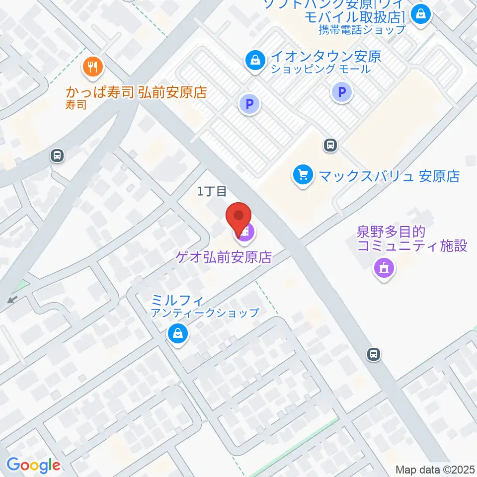 ゲオ弘前安原店周辺の駐車場・コインパーキング一覧地図
