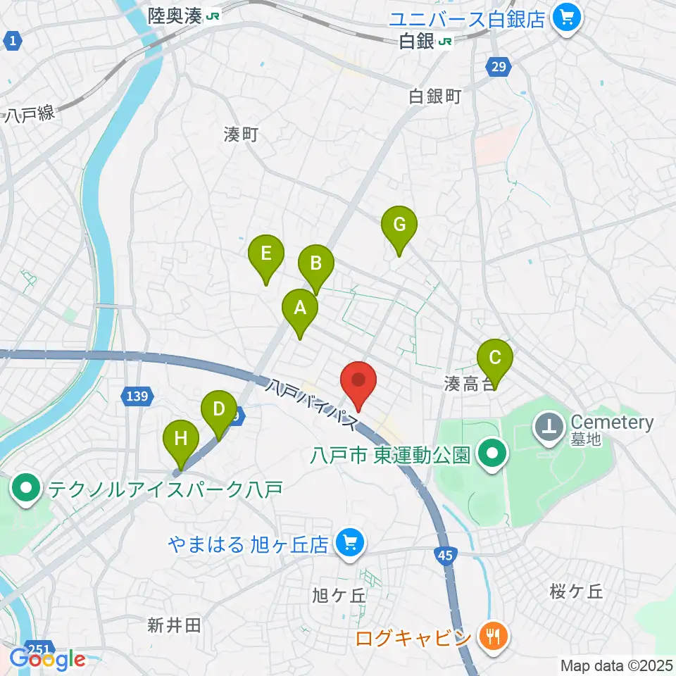 ゲオ八戸湊高台店周辺の駐車場・コインパーキング一覧地図