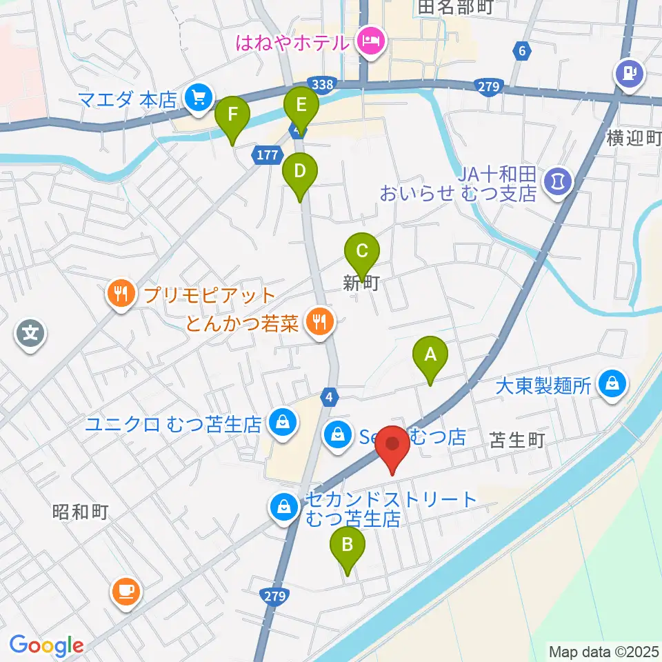 ゲオむつ苫生町店周辺の駐車場・コインパーキング一覧地図