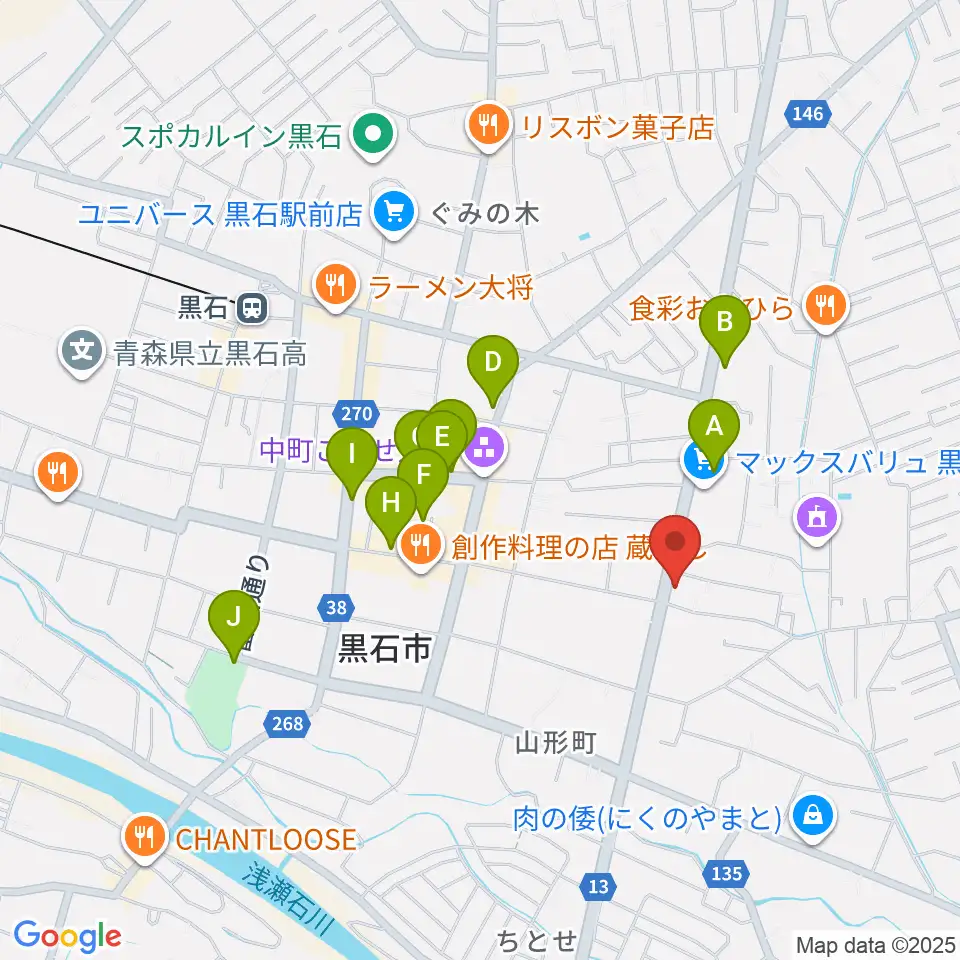 ゲオ黒石東町店周辺の駐車場・コインパーキング一覧地図