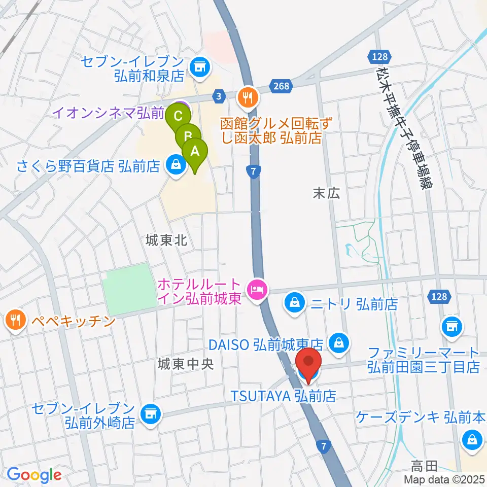 TSUTAYA 弘前店周辺の駐車場・コインパーキング一覧地図