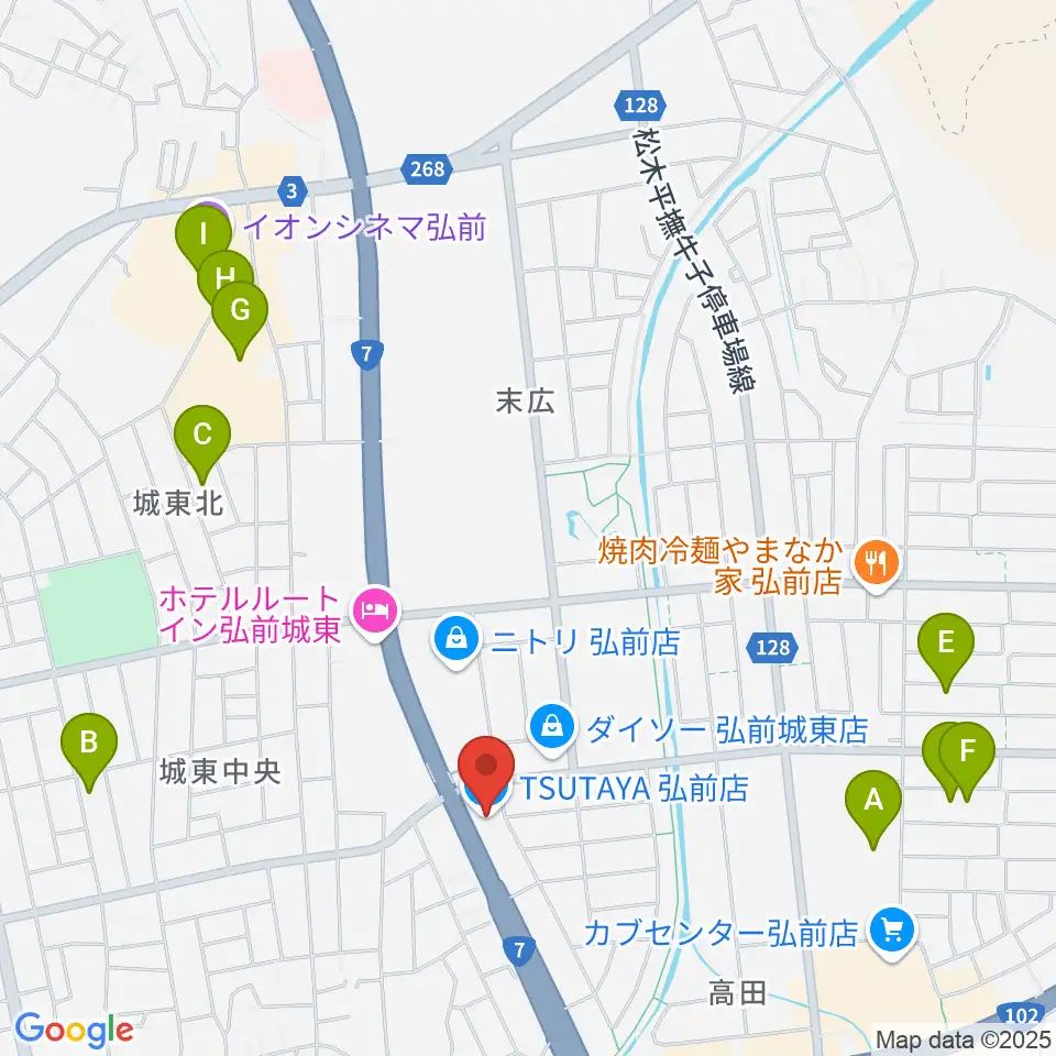TSUTAYA 弘前店周辺の駐車場・コインパーキング一覧地図