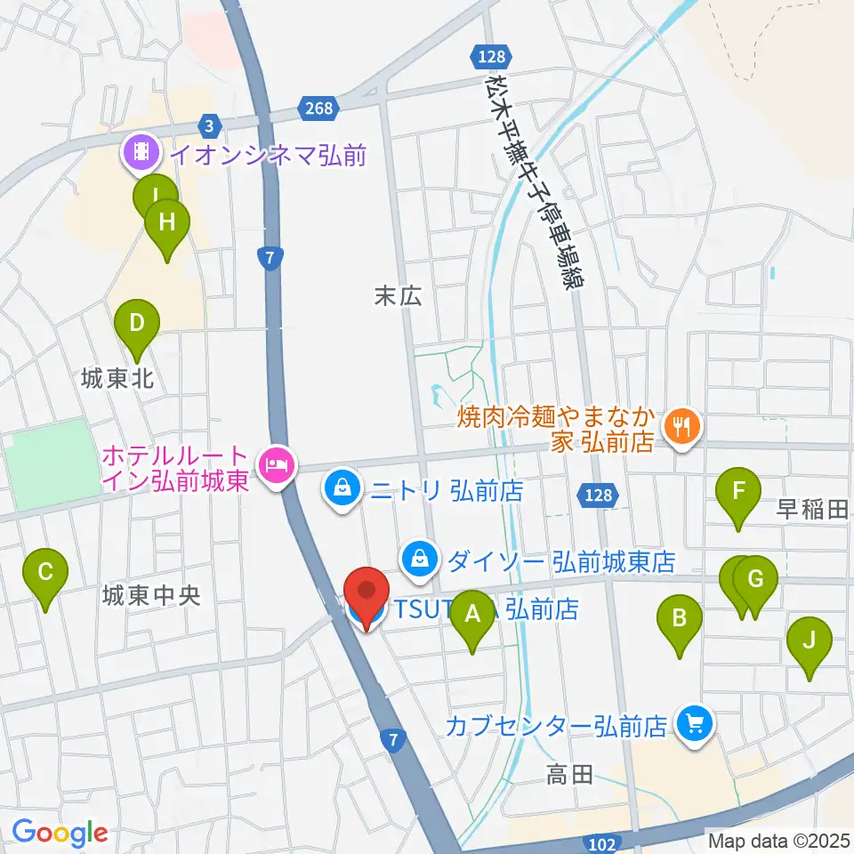 TSUTAYA 弘前店周辺の駐車場・コインパーキング一覧地図