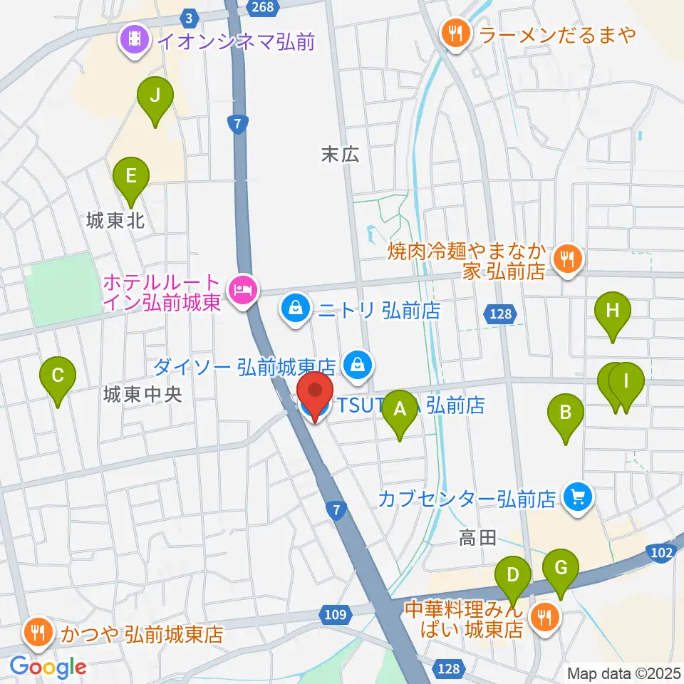 TSUTAYA 弘前店周辺の駐車場・コインパーキング一覧地図