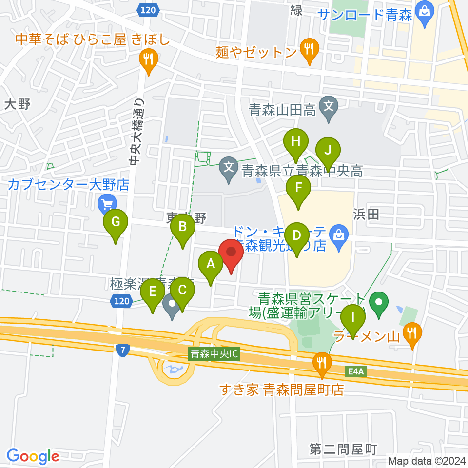 TSUTAYA 青森中央店周辺の駐車場・コインパーキング一覧地図