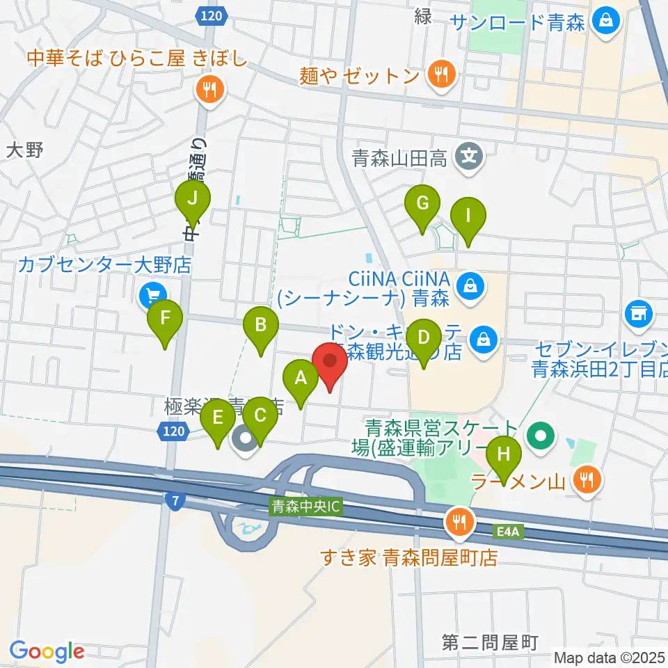 TSUTAYA 青森中央店周辺の駐車場・コインパーキング一覧地図