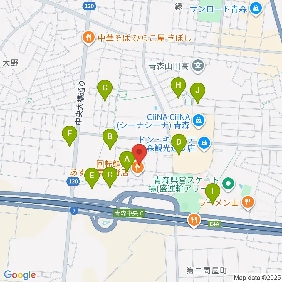 TSUTAYA 青森中央店周辺の駐車場・コインパーキング一覧地図