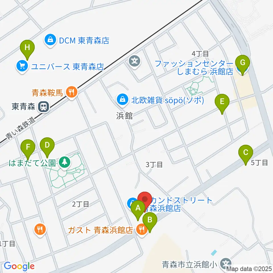 ゲオ青森浜館店周辺の駐車場・コインパーキング一覧地図