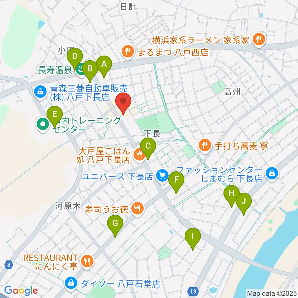 ゲオ八戸下長店周辺の駐車場・コインパーキング一覧地図