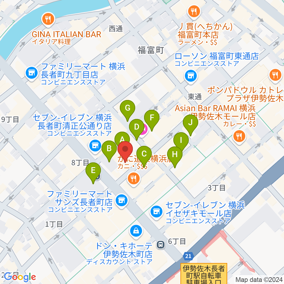 長者町FRIDAY周辺の駐車場・コインパーキング一覧地図