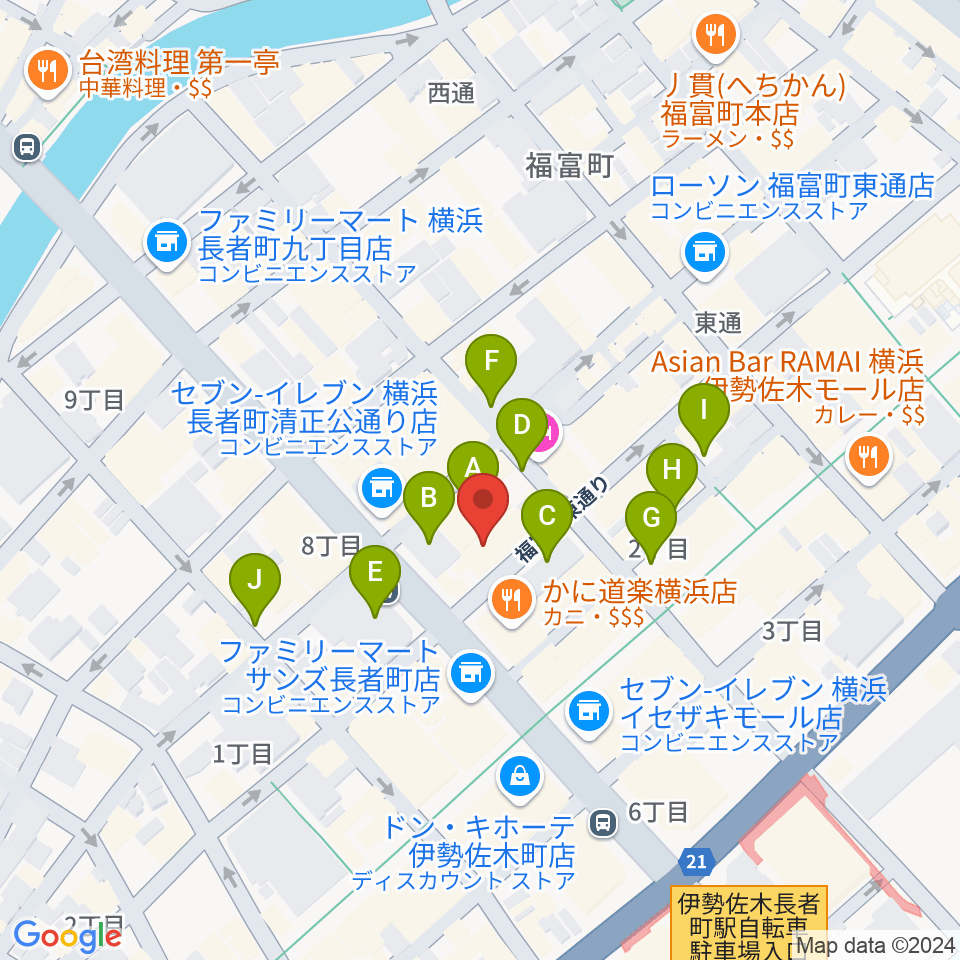 長者町FRIDAY周辺の駐車場・コインパーキング一覧地図