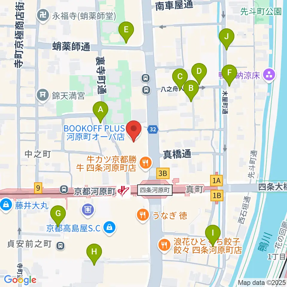 タワーレコード京都店周辺の駐車場・コインパーキング一覧地図