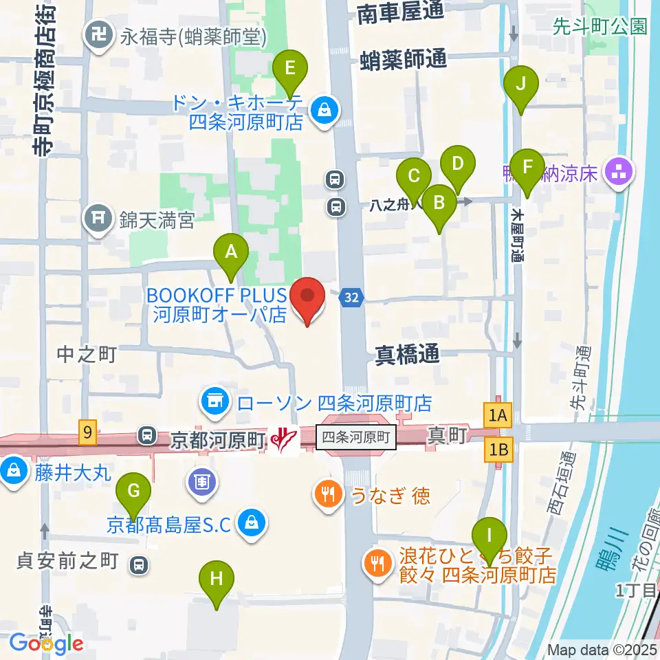 タワーレコード京都店周辺の駐車場・コインパーキング一覧地図