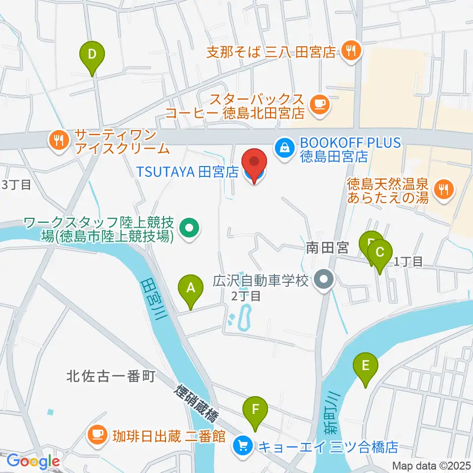 TSUTAYA 田宮店周辺の駐車場・コインパーキング一覧地図