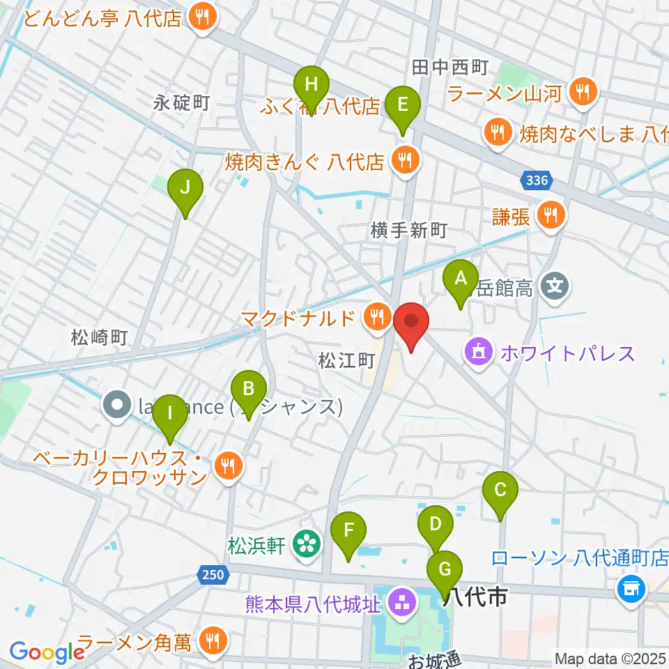 TSUTAYA 八代松江店周辺の駐車場・コインパーキング一覧地図