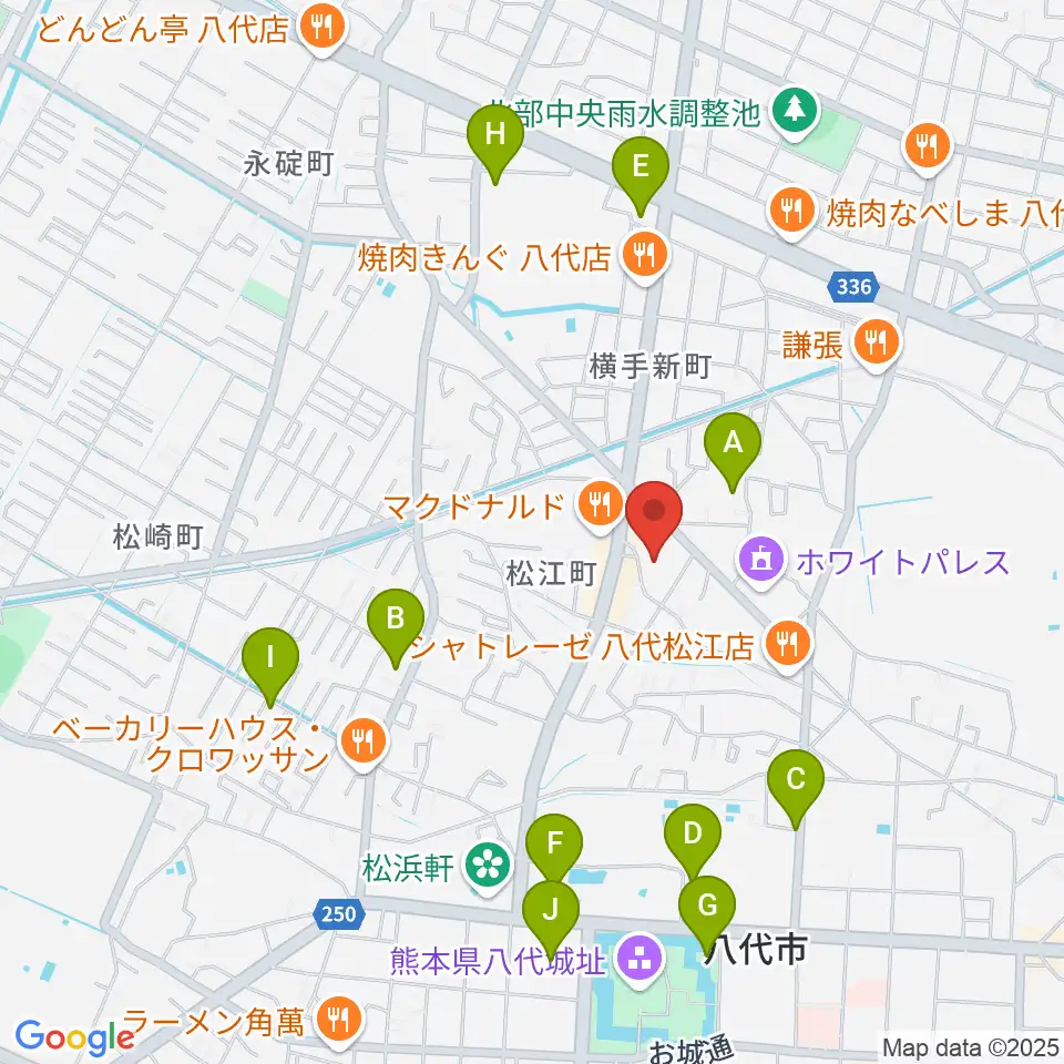 TSUTAYA 八代松江店周辺の駐車場・コインパーキング一覧地図