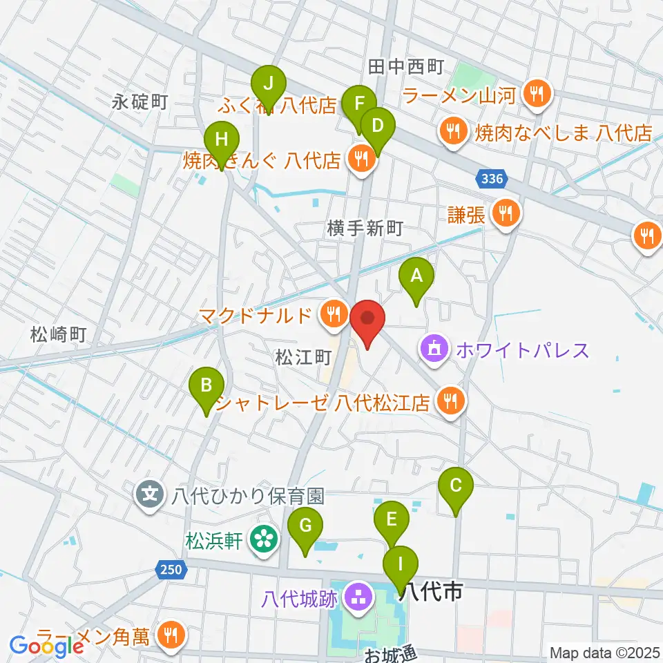 TSUTAYA 八代松江店周辺の駐車場・コインパーキング一覧地図