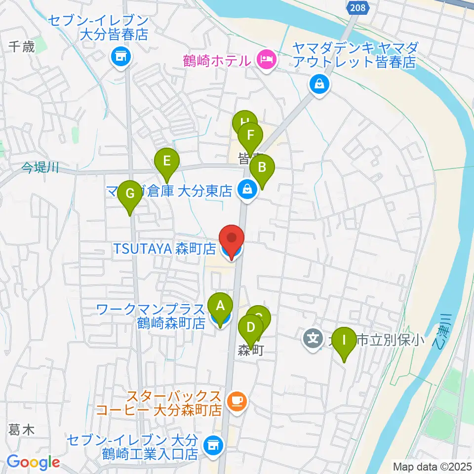 TSUTAYA 森町店周辺の駐車場・コインパーキング一覧地図