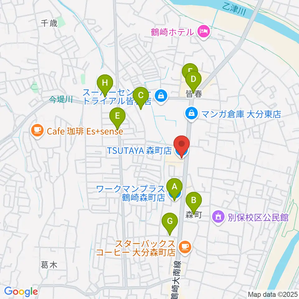 TSUTAYA 森町店周辺の駐車場・コインパーキング一覧地図