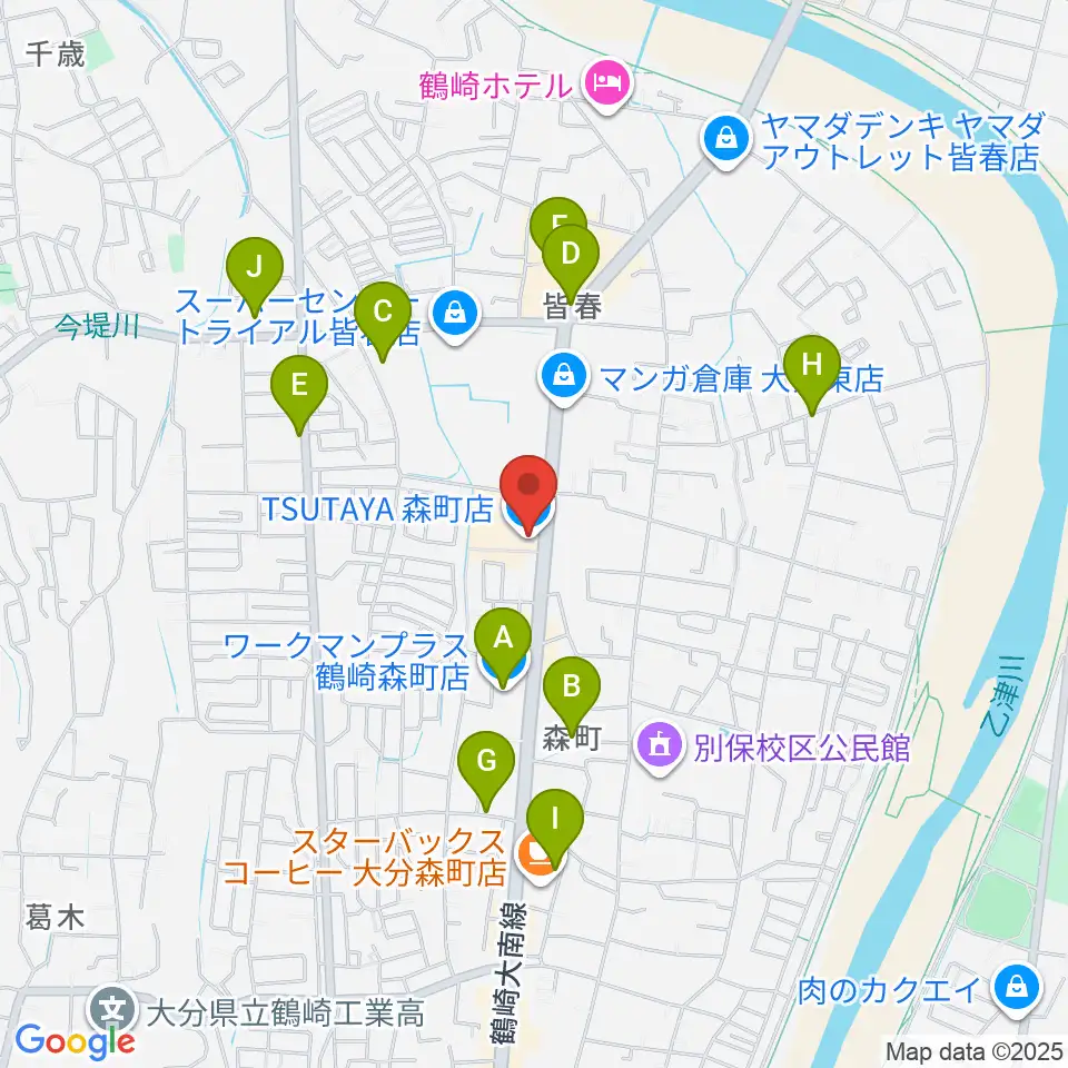 TSUTAYA 森町店周辺の駐車場・コインパーキング一覧地図