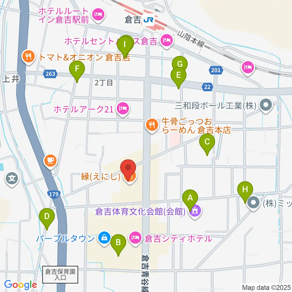 ゲオ倉吉店周辺の駐車場・コインパーキング一覧地図