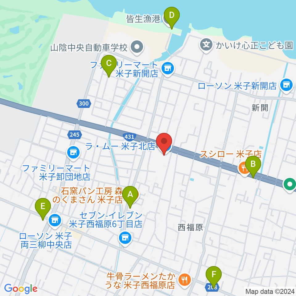 ゲオ米子西福原店周辺の駐車場・コインパーキング一覧地図