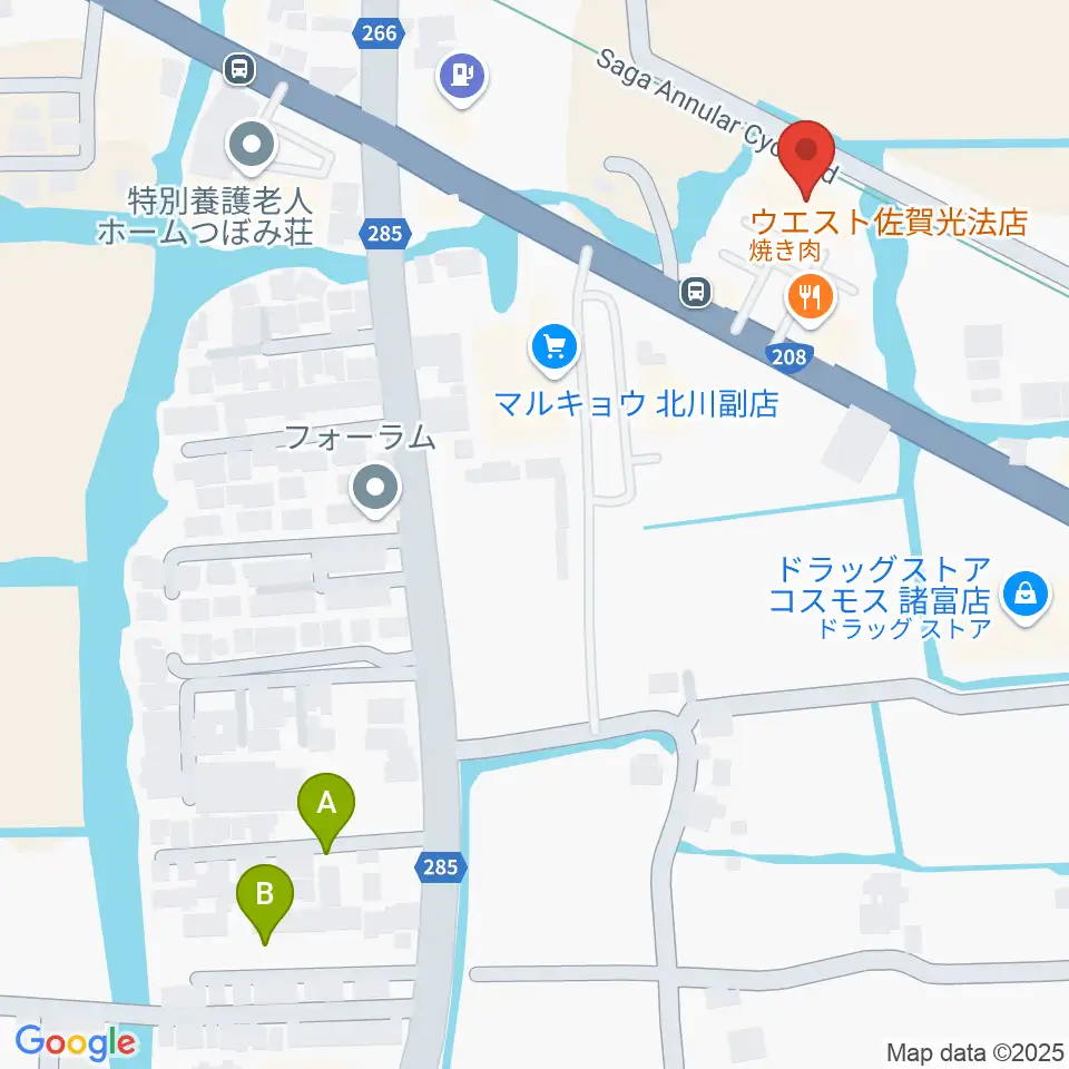 ゲオ佐賀北川副店周辺の駐車場・コインパーキング一覧地図