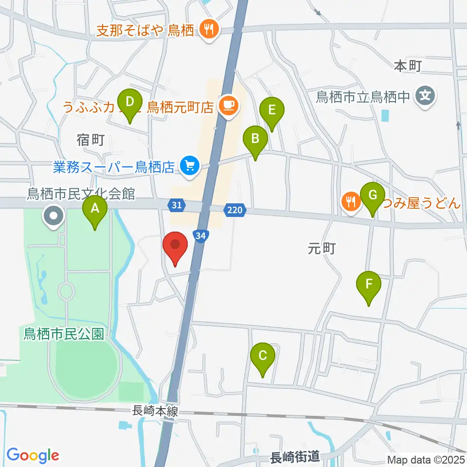 ゲオ鳥栖店周辺の駐車場・コインパーキング一覧地図