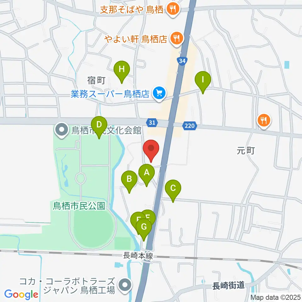 ゲオ鳥栖店周辺の駐車場・コインパーキング一覧地図
