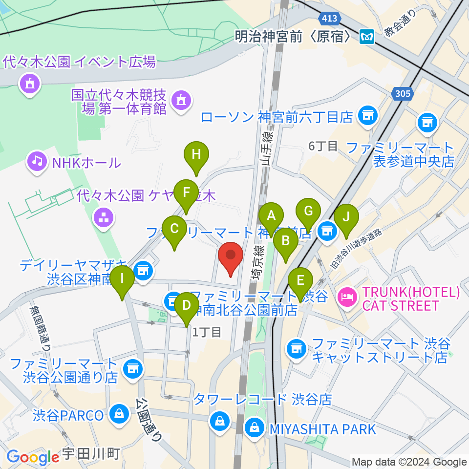 渋谷UNDER DEER Lounge周辺の駐車場・コインパーキング一覧地図