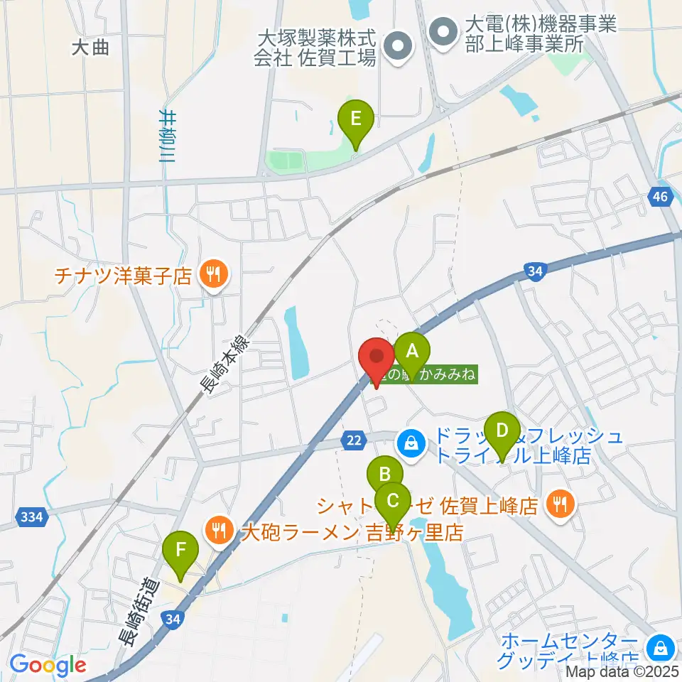 ゲオ佐賀上峰店周辺の駐車場・コインパーキング一覧地図