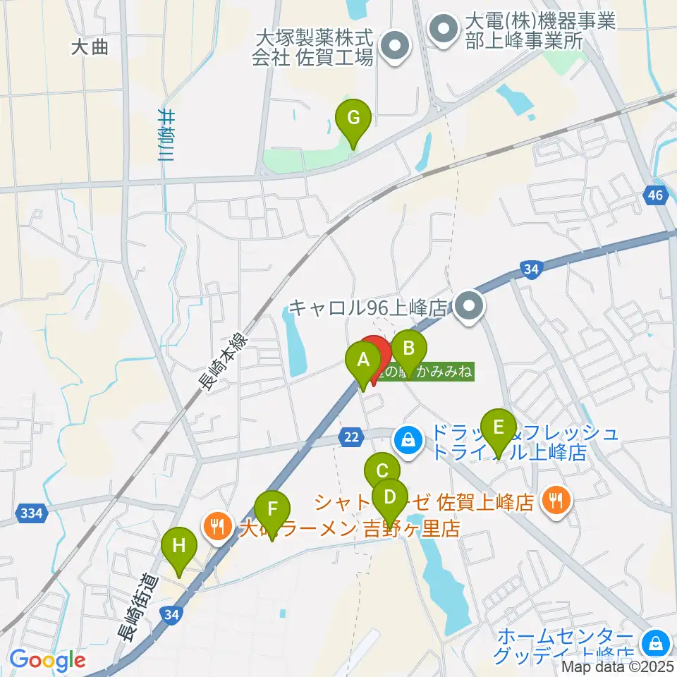 ゲオ佐賀上峰店周辺の駐車場・コインパーキング一覧地図