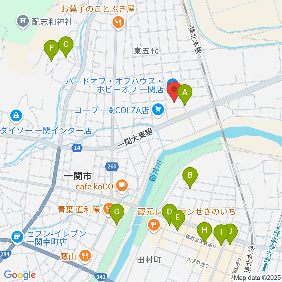 TSUTAYA 一関中央店周辺の駐車場・コインパーキング一覧地図