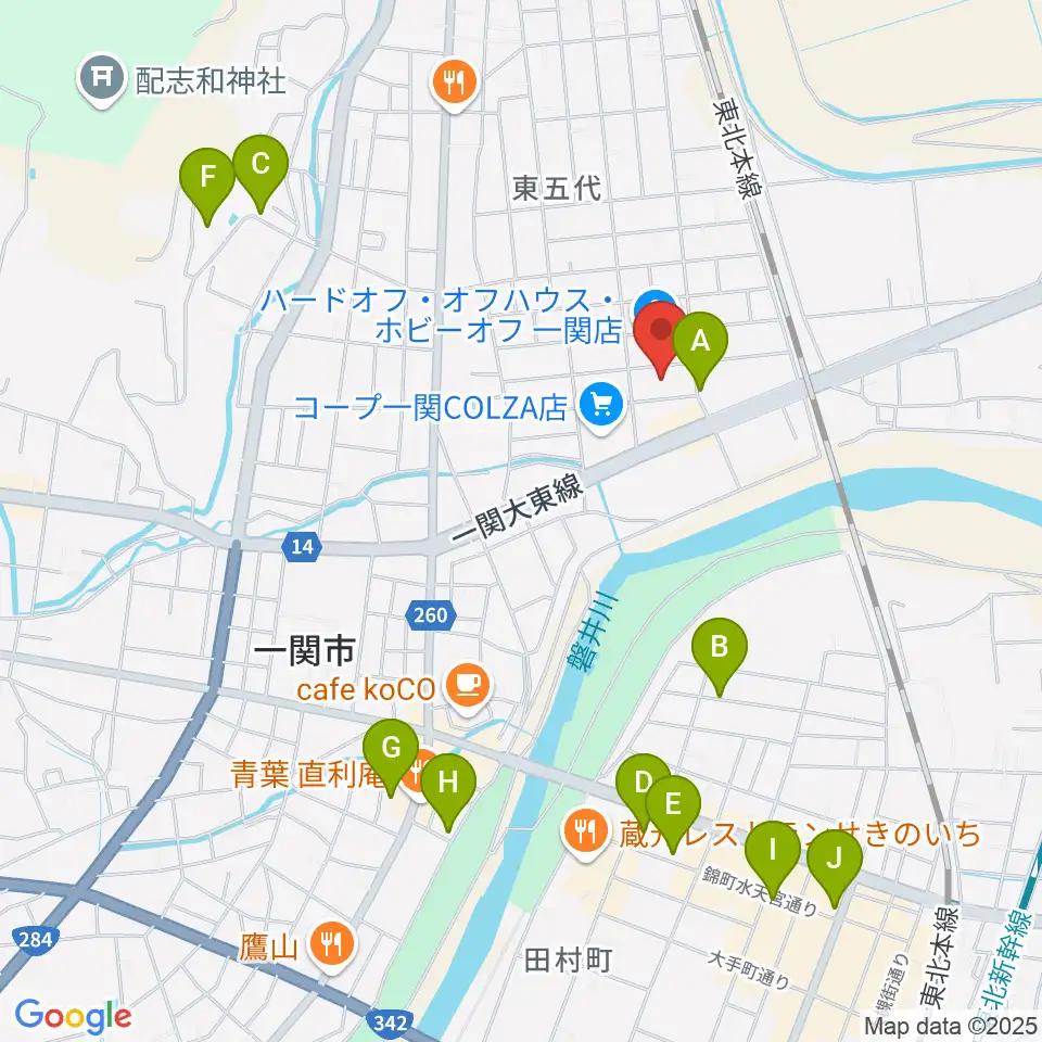 TSUTAYA 一関中央店周辺の駐車場・コインパーキング一覧地図