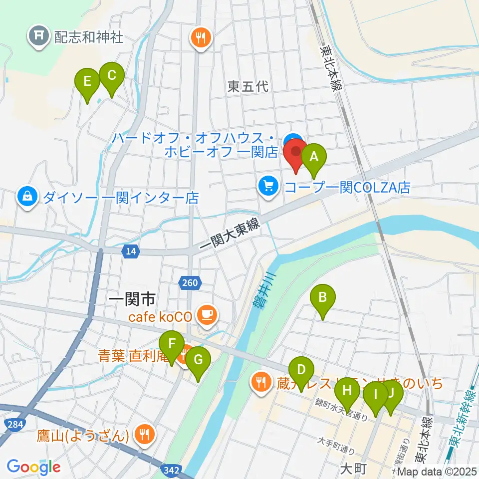 TSUTAYA 一関中央店周辺の駐車場・コインパーキング一覧地図