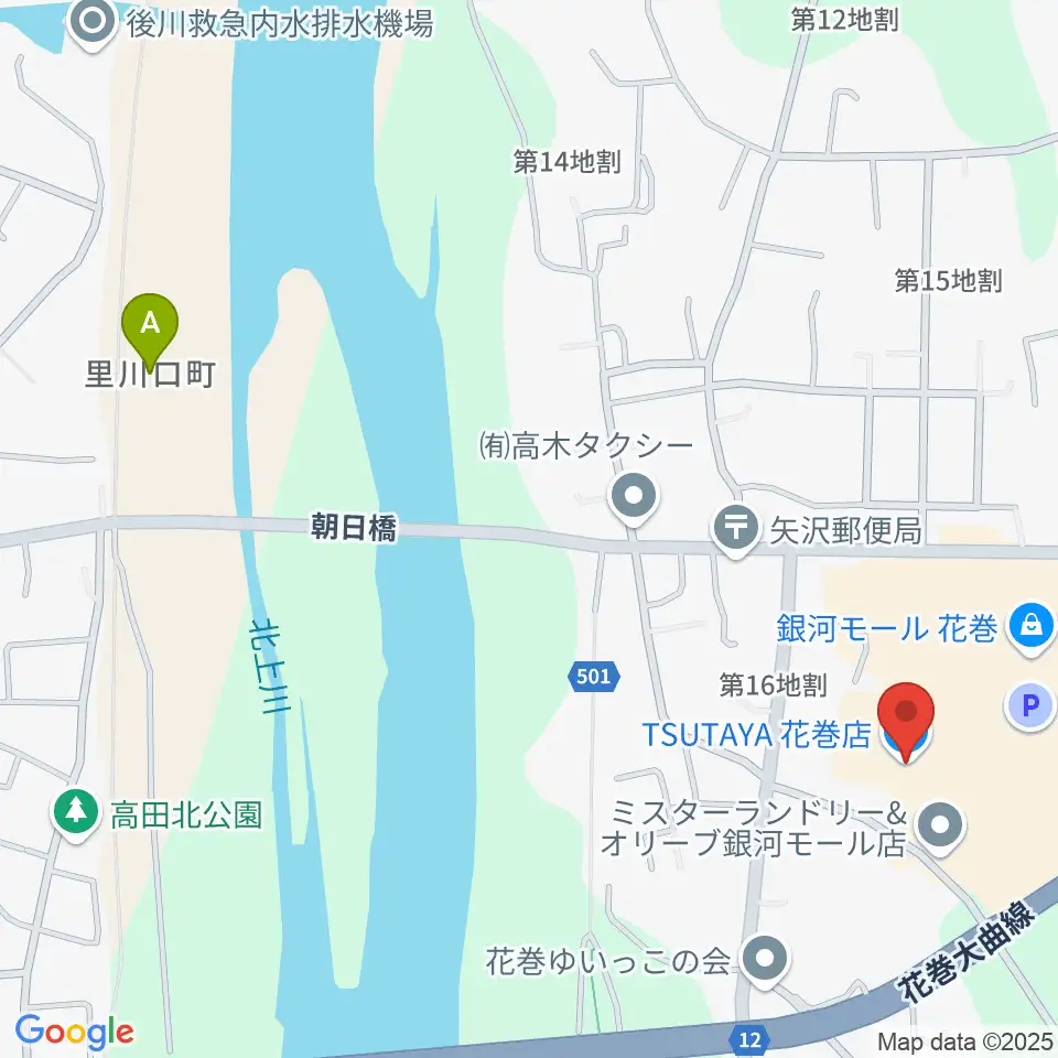 TSUTAYA 花巻店周辺の駐車場・コインパーキング一覧地図