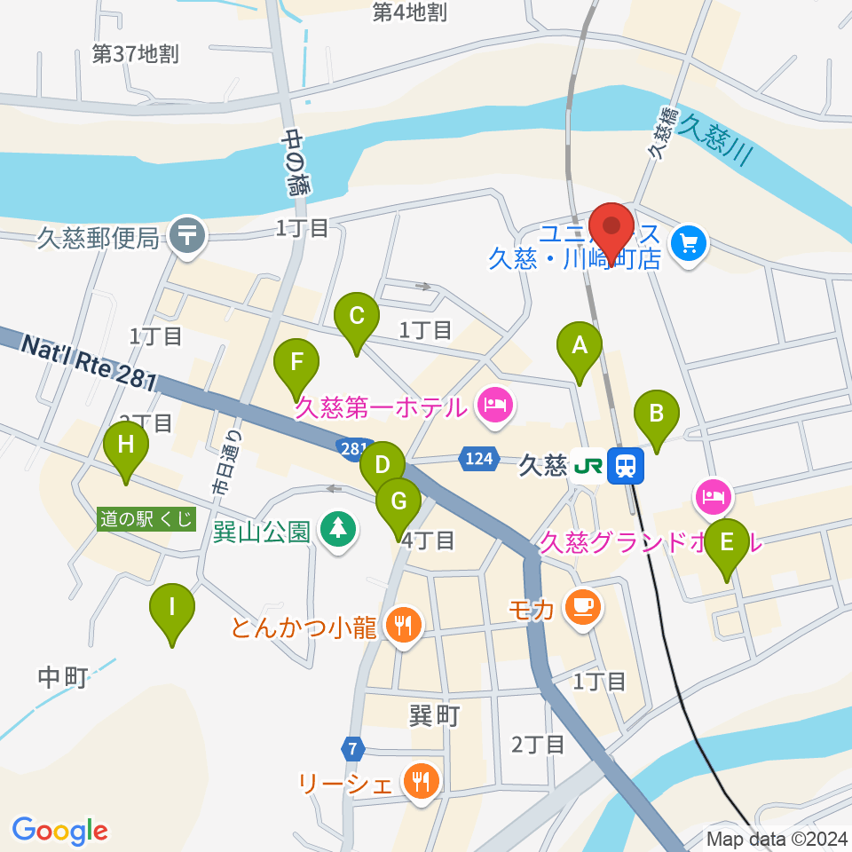 TSUTAYA 久慈店周辺の駐車場・コインパーキング一覧地図