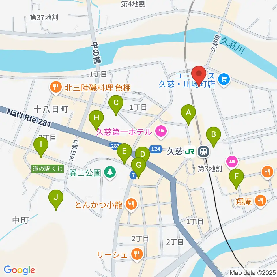 TSUTAYA 久慈店周辺の駐車場・コインパーキング一覧地図